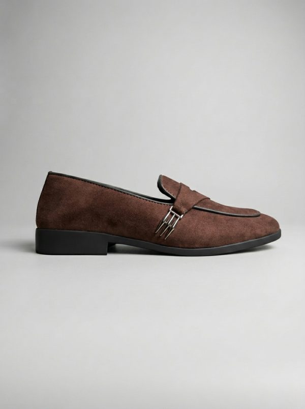 Men’s Brown Suede Accent Slip-On Loafers