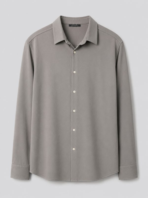 Stone Grey Premium Formal Shirt – Modern Tailored Long Sleeve